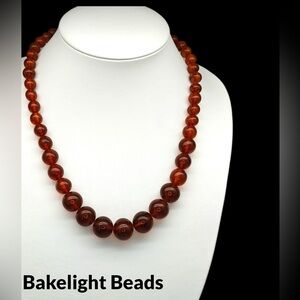 Vintage Cherry Amber Bake-light Bead Necklace